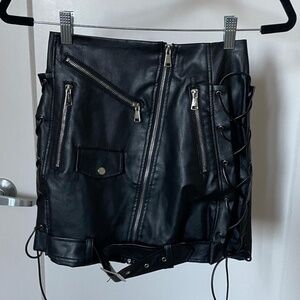 Black Faux Leather Skirt